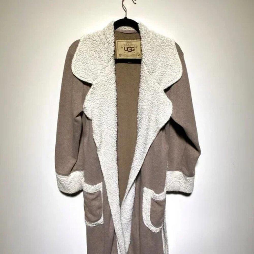 UGG Duffield Deluxe Lounge Bathrobe Light Brown Heather Unisex Size S